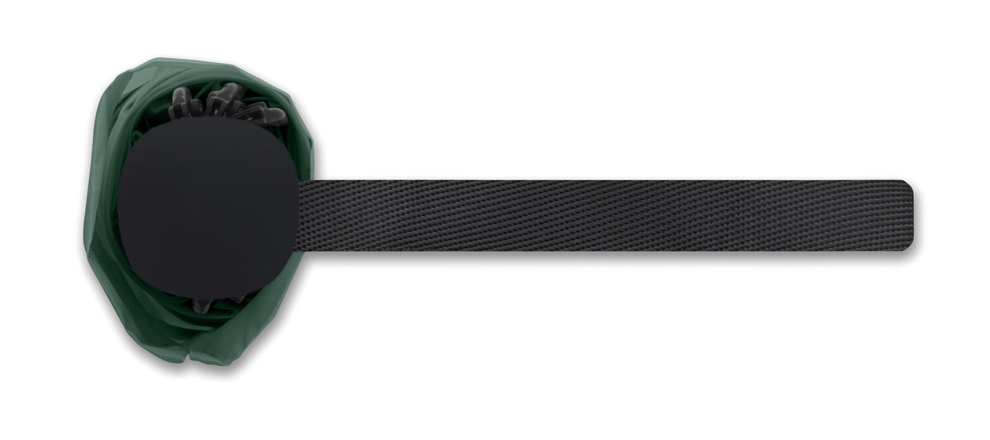 23'' Windproof Regenschirm aus 190T RPET Pongee. 3-fach faltbar. Schwarz beschichtetes Gestell