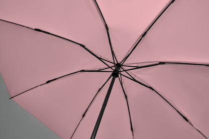 23'' Windproof Regenschirm aus 190T RPET Pongee. 3-fach faltbar. Schwarz beschichtetes Gestell