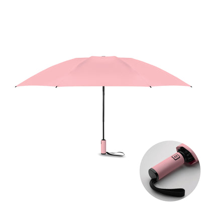 23'' Windproof Regenschirm aus 190T RPET Pongee. 3-fach faltbar. Schwarz beschichtetes Gestell