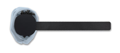 23'' Windproof Regenschirm aus 190T RPET Pongee. 3-fach faltbar. Schwarz beschichtetes Gestell