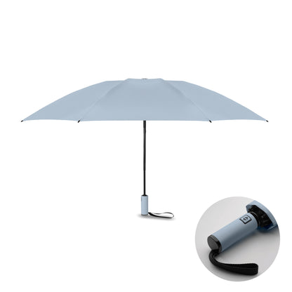 23'' Windproof Regenschirm aus 190T RPET Pongee. 3-fach faltbar. Schwarz beschichtetes Gestell