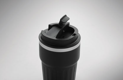 3-teiliges Geschenkset: DIN A5 Notizbuch Kugelschreiber aus recyceltem Aluminium doppelwandiger Becher aus