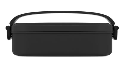 Lunchbox aus PP mit luftdichtem Deckel. 2 seitliche Halteklammern und Griff. Füllmenge: