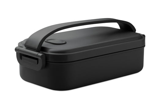 Lunchbox aus PP mit luftdichtem Deckel. 2 seitliche Halteklammern und Griff. Füllmenge:
