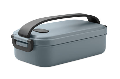Lunchbox aus PP mit luftdichtem Deckel. 2 seitliche Halteklammern und Griff. Füllmenge: