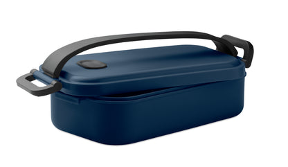 Lunchbox aus PP mit luftdichtem Deckel. 2 seitliche Halteklammern und Griff. Füllmenge: