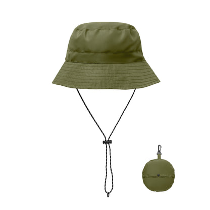 Wasserabweisender Fisherman-Hat inkl. Beutel aus gleichem Material und ABS-Karabiner. Polyester 64 g/m².