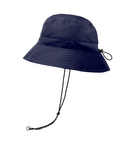 Wasserabweisender Fisherman-Hat inkl. Beutel aus gleichem Material und ABS-Karabiner. Polyester 64 g/m².