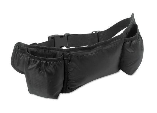 Gürteltasche ideal für Wandern und Laufen. 420D RPET Polyester mit Mesh-Rückseite. Hauptfach