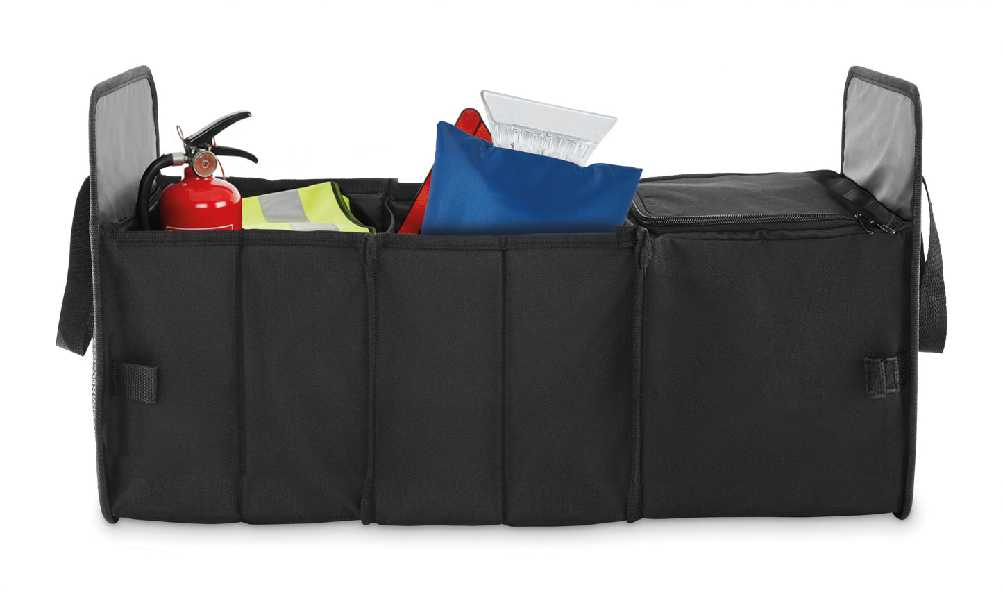Auto-Organizer für den Kofferraum. Faltbar. Mit 3 Fächern davon ein Kühlfach. 600D