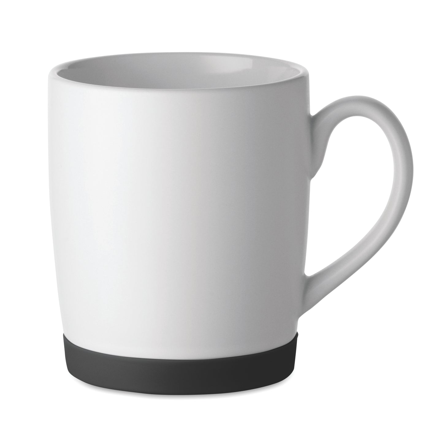 Kaffeebecher aus matter Keramik. Der Boden ist mit rutschhemmendem Silikon abgesetzt. Füllmenge: