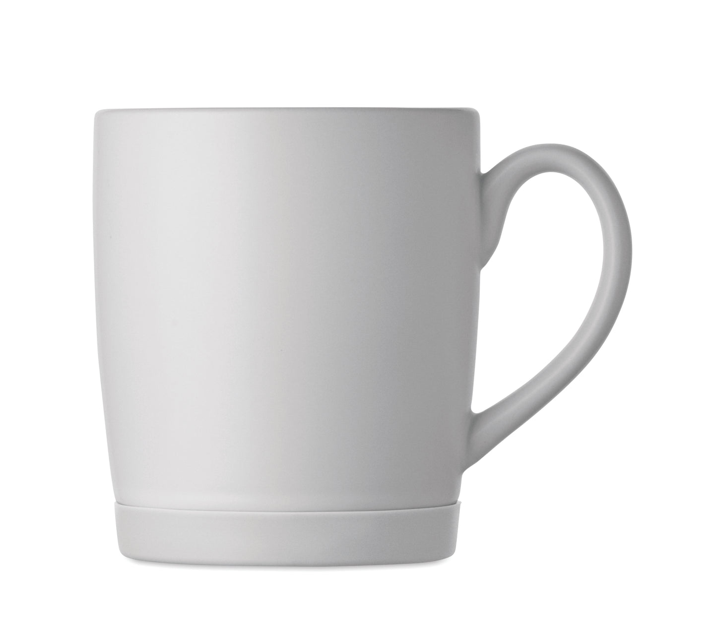 Kaffeebecher aus matter Keramik. Der Boden ist mit rutschhemmendem Silikon abgesetzt. Füllmenge: