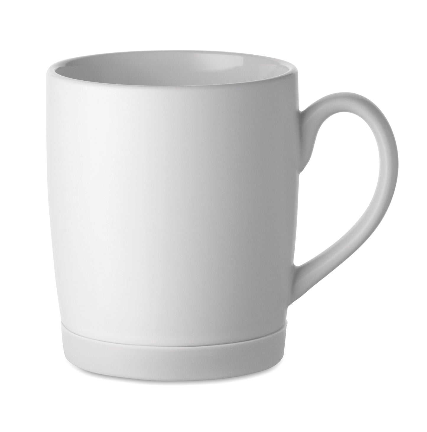 Kaffeebecher aus matter Keramik. Der Boden ist mit rutschhemmendem Silikon abgesetzt. Füllmenge: