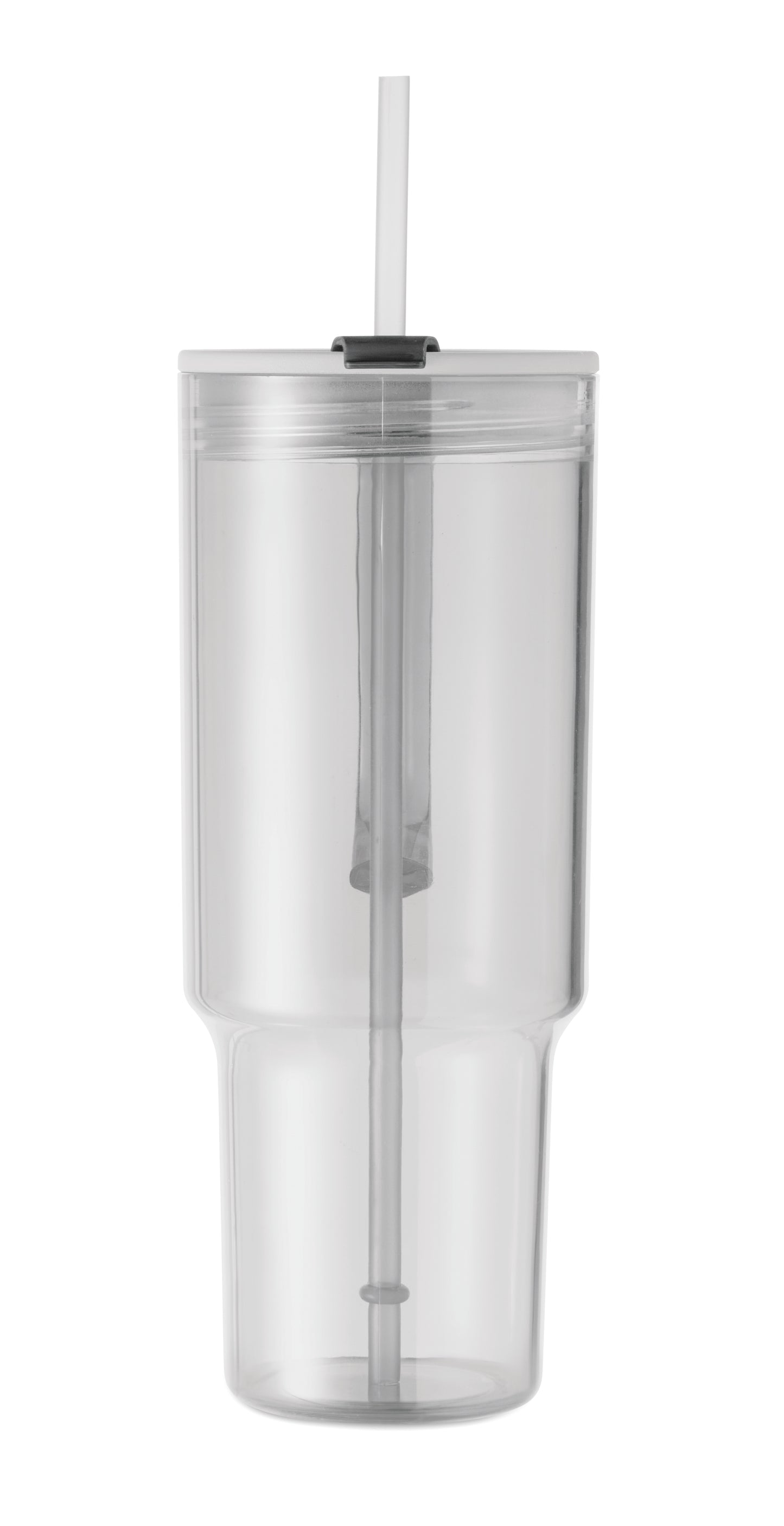 Trinkbecher aus RPET. Verschluss mit integriertem PP-Trinkhalm. Füllmenge: 1200 ml.