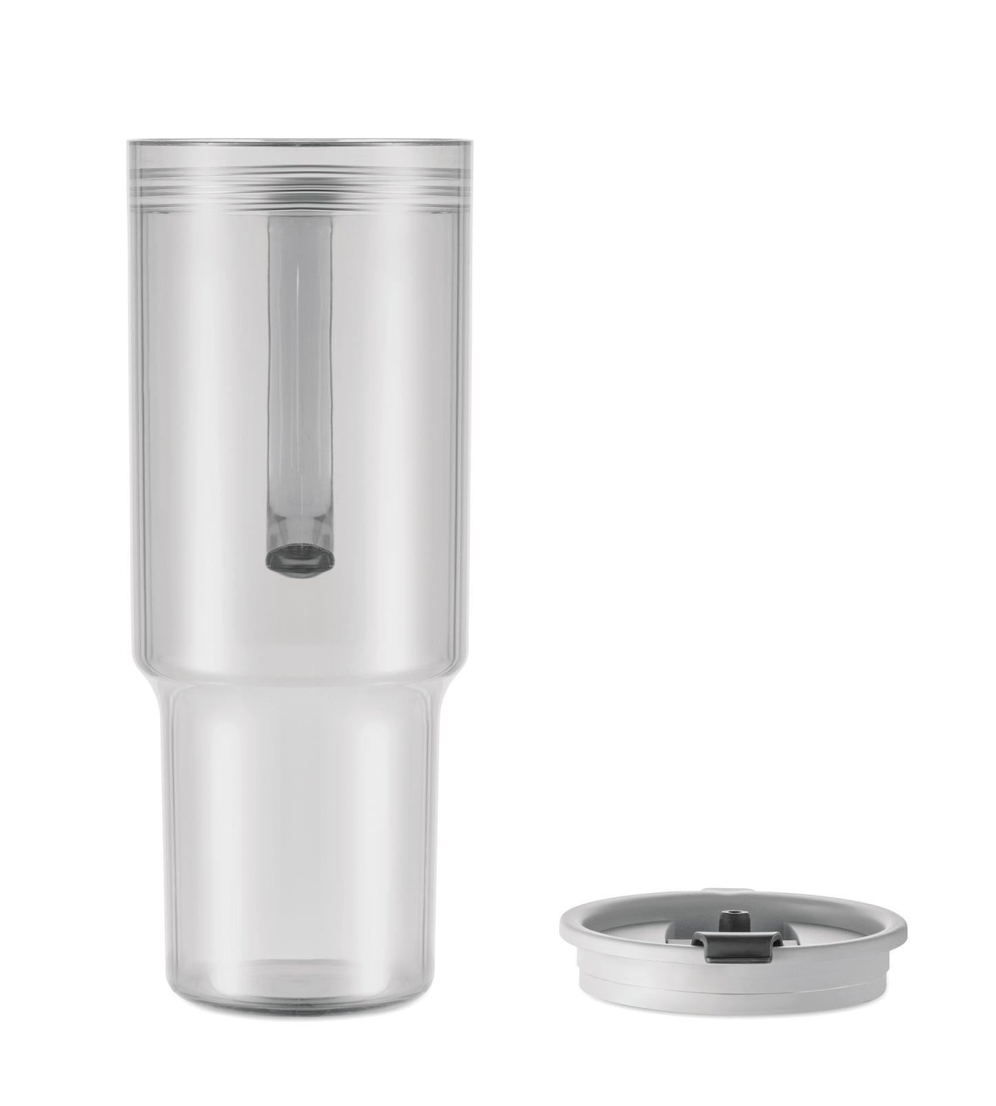 Trinkbecher aus RPET. Verschluss mit integriertem PP-Trinkhalm. Füllmenge: 1200 ml.