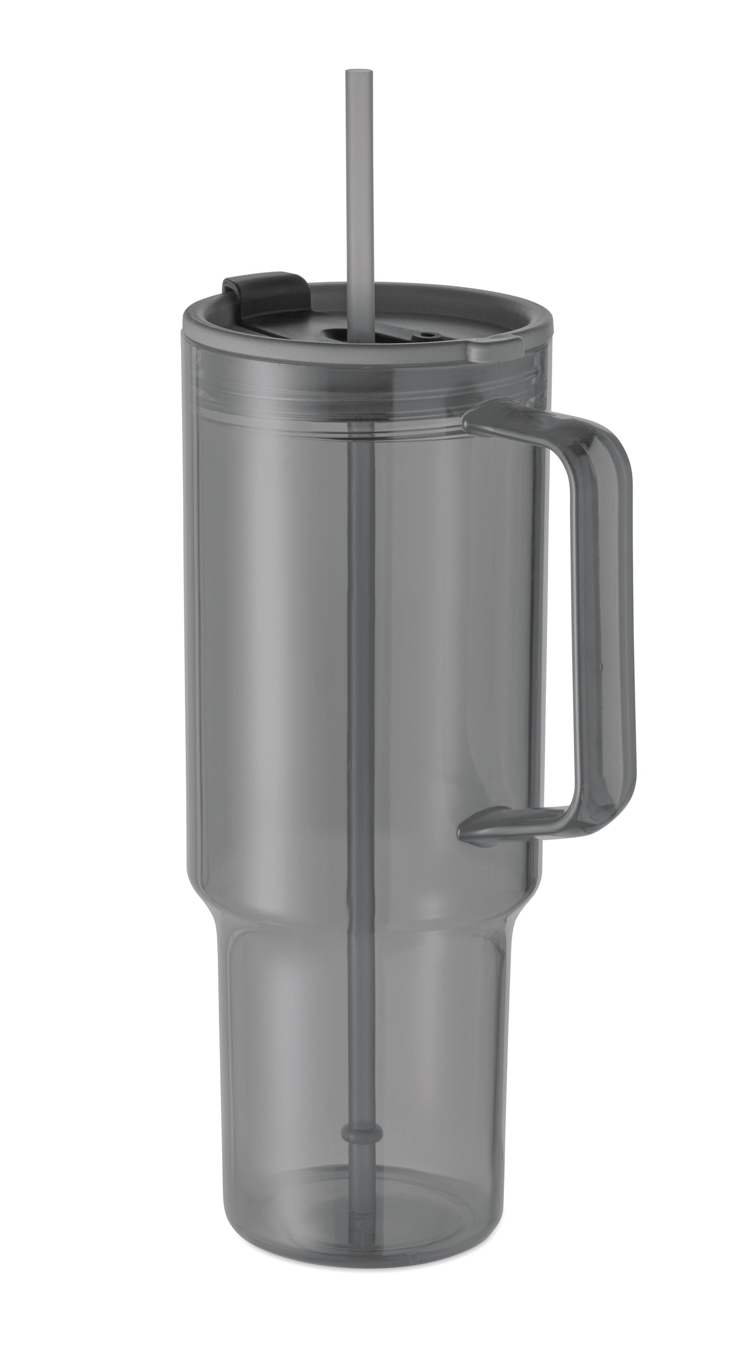 Trinkbecher aus RPET. Verschluss mit integriertem PP-Trinkhalm. Füllmenge: 1200 ml.