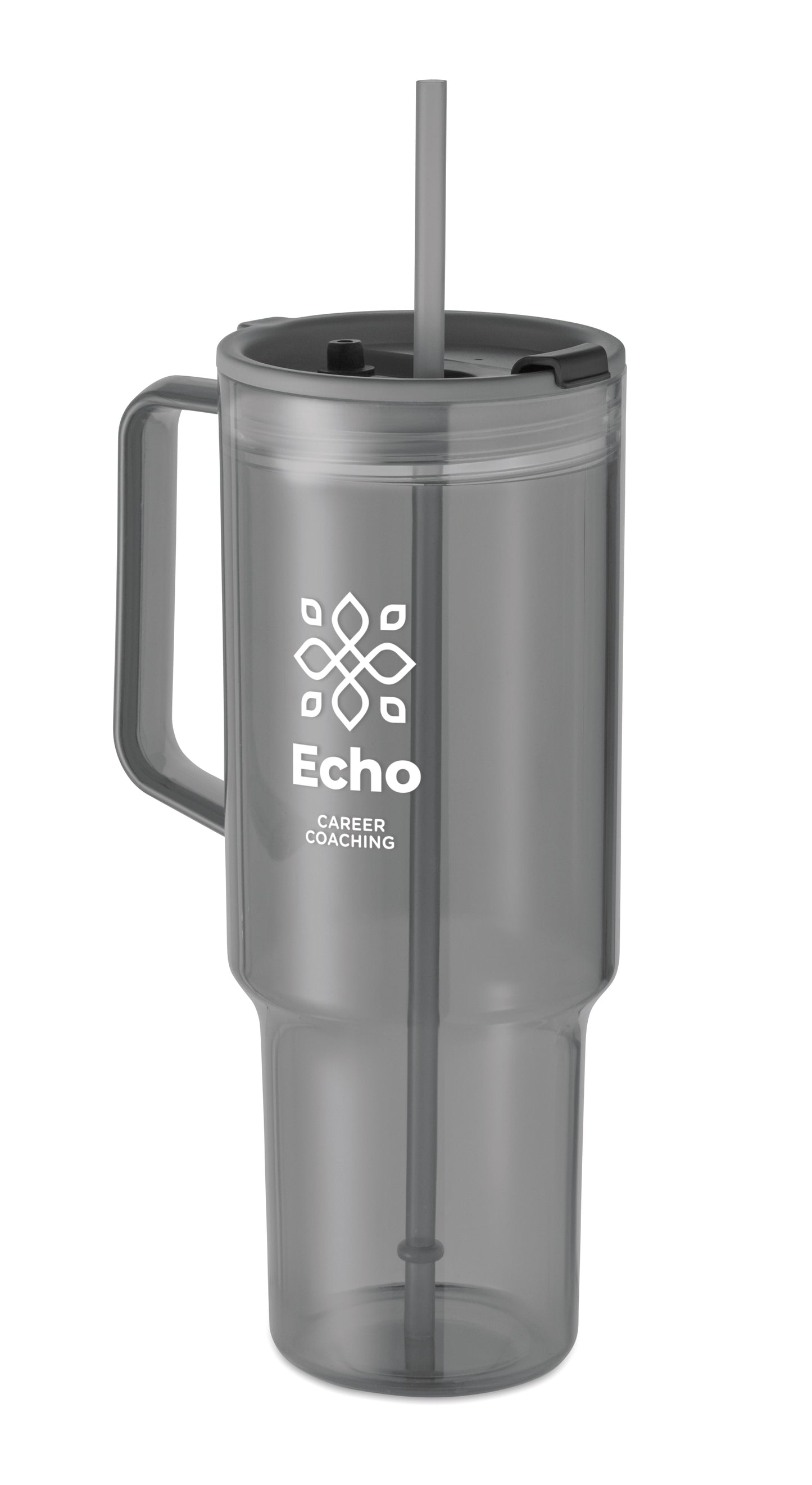 Trinkbecher aus RPET. Verschluss mit integriertem PP-Trinkhalm. Füllmenge: 1200 ml.