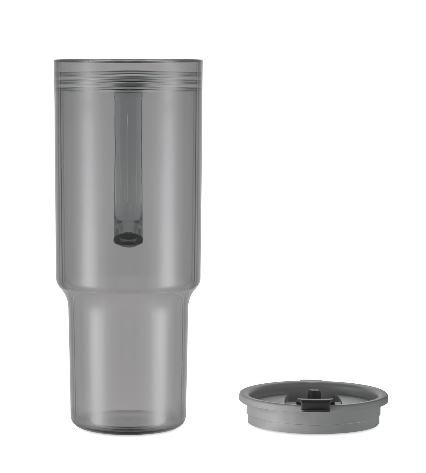 Trinkbecher aus RPET. Verschluss mit integriertem PP-Trinkhalm. Füllmenge: 1200 ml.