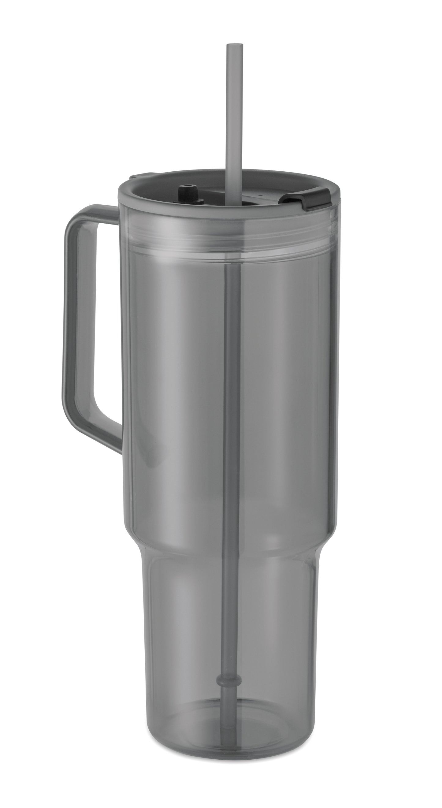 Trinkbecher aus RPET. Verschluss mit integriertem PP-Trinkhalm. Füllmenge: 1200 ml.