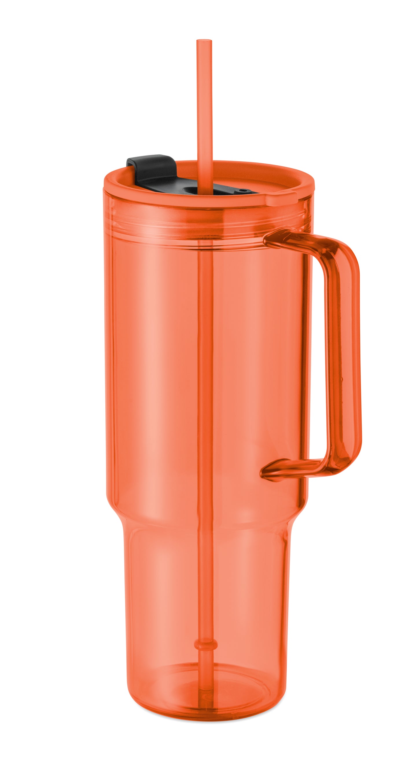 Trinkbecher aus RPET. Verschluss mit integriertem PP-Trinkhalm. Füllmenge: 1200 ml.