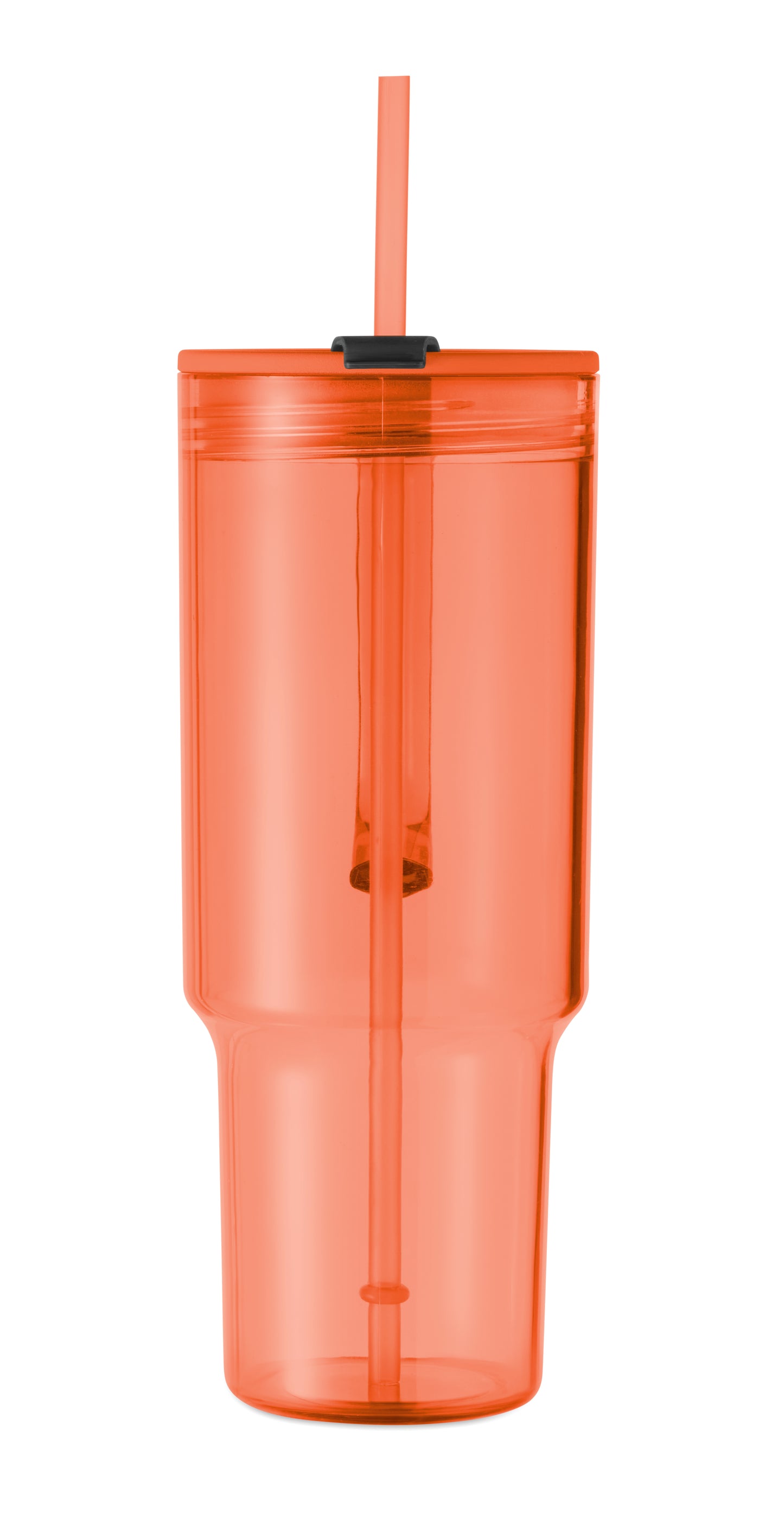 Trinkbecher aus RPET. Verschluss mit integriertem PP-Trinkhalm. Füllmenge: 1200 ml.