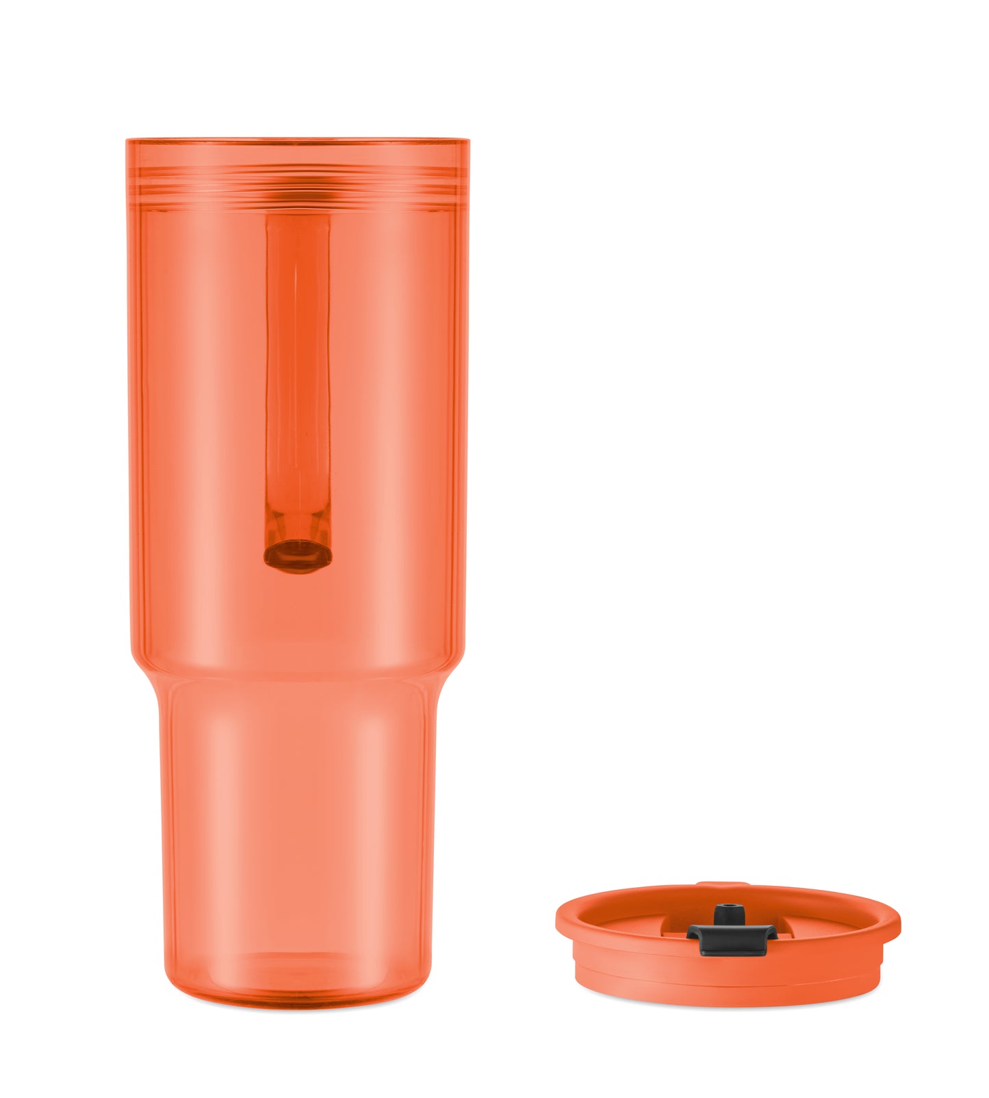 Trinkbecher aus RPET. Verschluss mit integriertem PP-Trinkhalm. Füllmenge: 1200 ml.