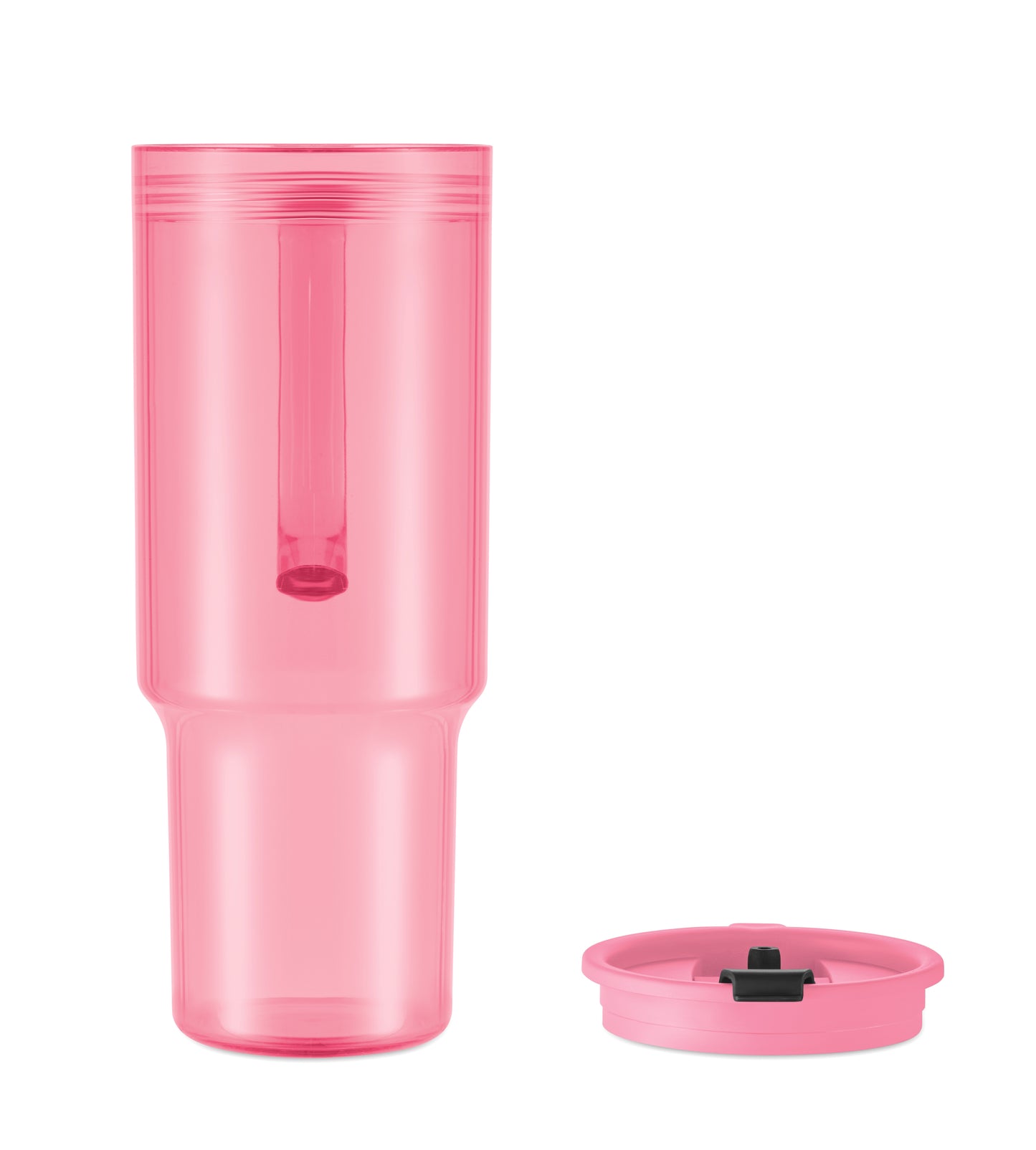 Trinkbecher aus RPET. Verschluss mit integriertem PP-Trinkhalm. Füllmenge: 1200 ml.