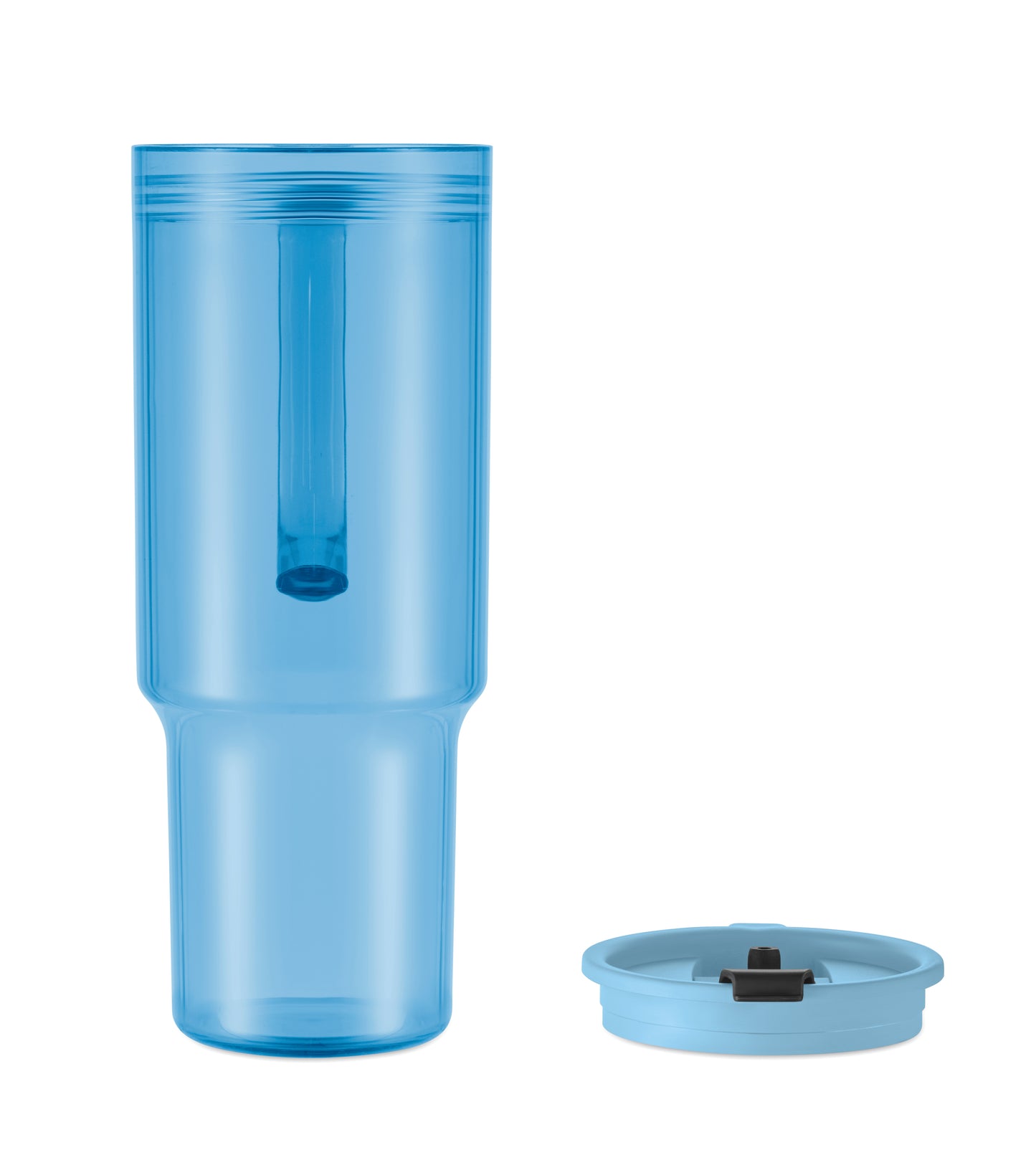 Trinkbecher aus RPET. Verschluss mit integriertem PP-Trinkhalm. Füllmenge: 1200 ml.