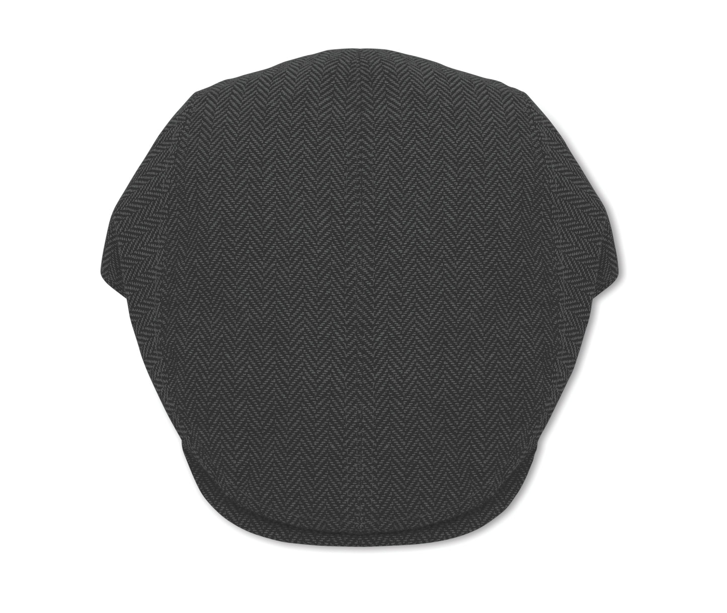 Flache Newsboy-Kappe aus meliertem 335 g/m² Polyester mit Metallverschluss.