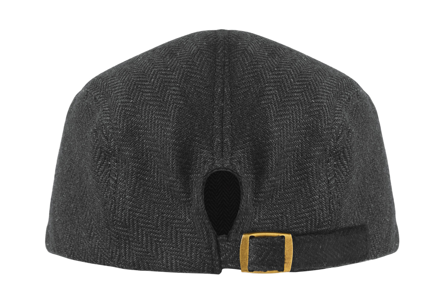 Flache Newsboy-Kappe aus meliertem 335 g/m² Polyester mit Metallverschluss.