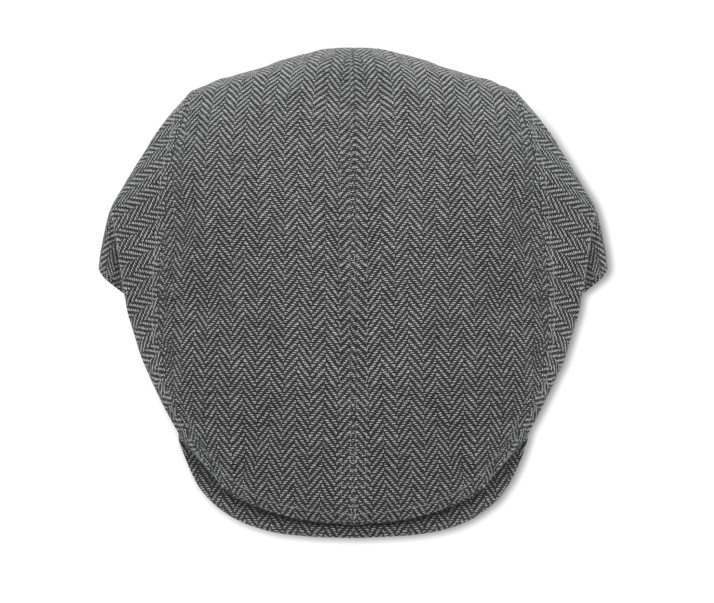 Flache Newsboy-Kappe aus meliertem 335 g/m² Polyester mit Metallverschluss.