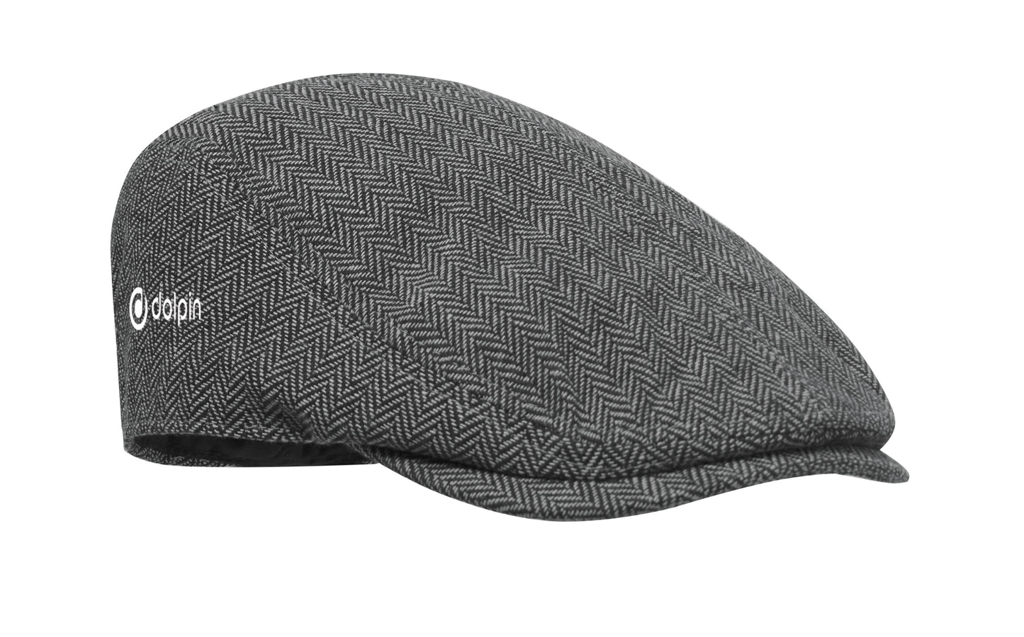 Flache Newsboy-Kappe aus meliertem 335 g/m² Polyester mit Metallverschluss.