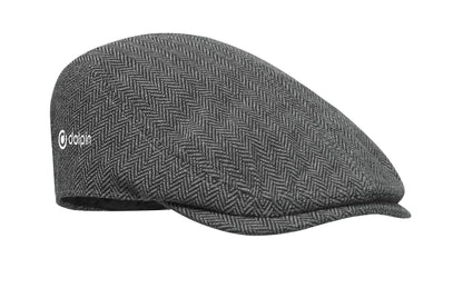 Flache Newsboy-Kappe aus meliertem 335 g/m² Polyester mit Metallverschluss.