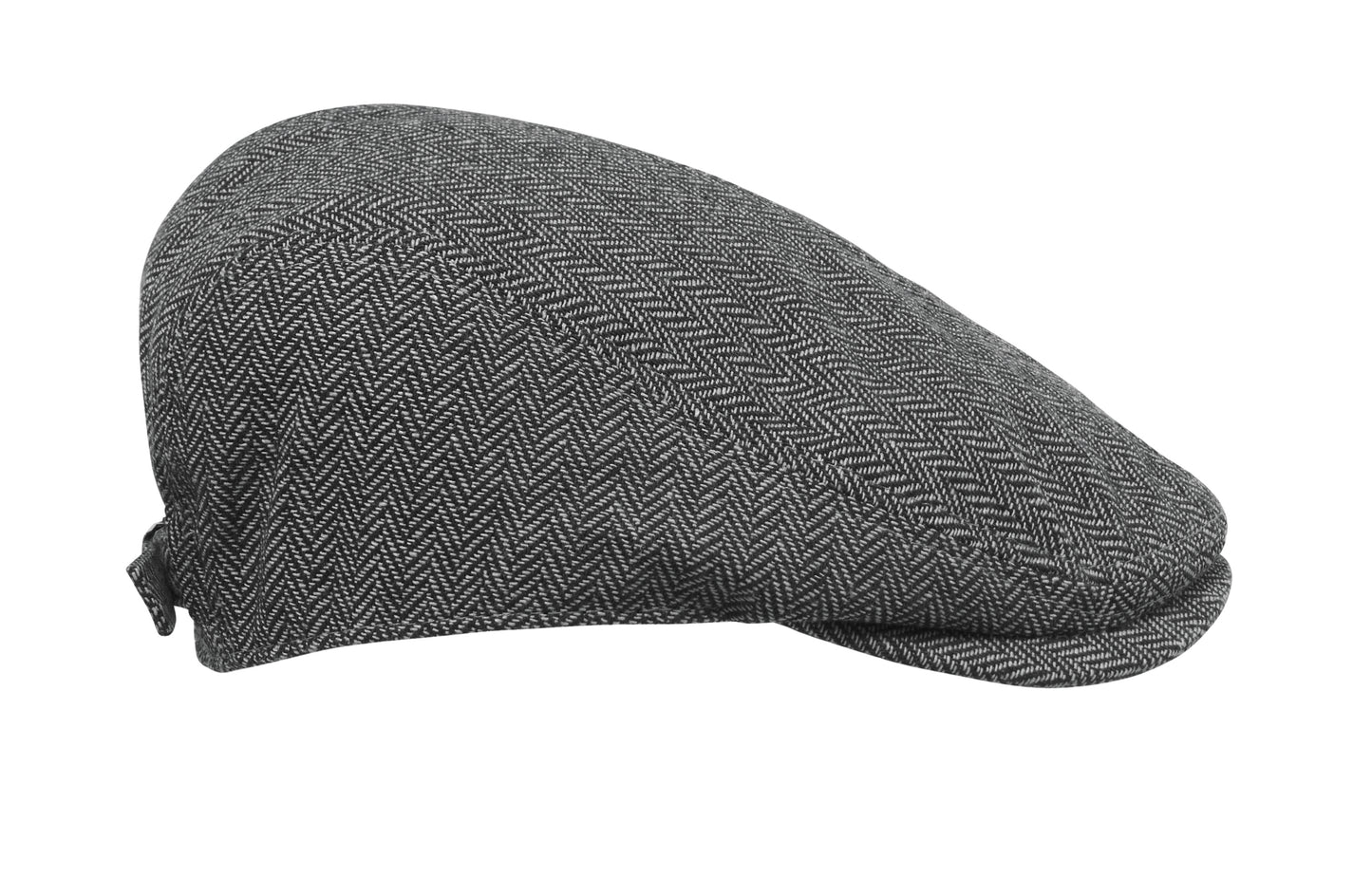 Flache Newsboy-Kappe aus meliertem 335 g/m² Polyester mit Metallverschluss.