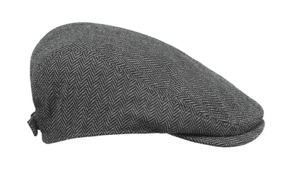 Flache Newsboy-Kappe aus meliertem 335 g/m² Polyester mit Metallverschluss.