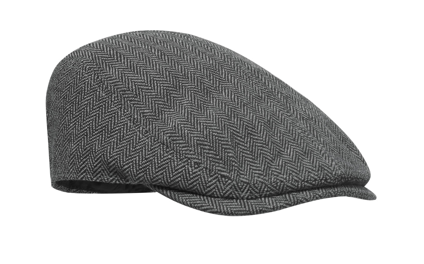 Flache Newsboy-Kappe aus meliertem 335 g/m² Polyester mit Metallverschluss.