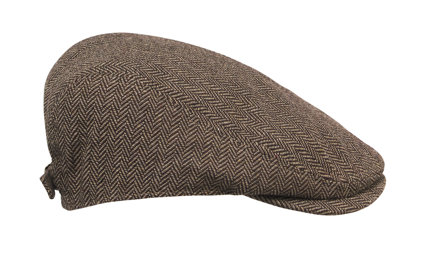 Flache Newsboy-Kappe aus meliertem 335 g/m² Polyester mit Metallverschluss.
