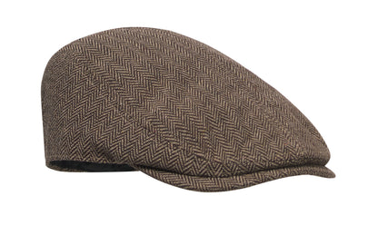 Flache Newsboy-Kappe aus meliertem 335 g/m² Polyester mit Metallverschluss.