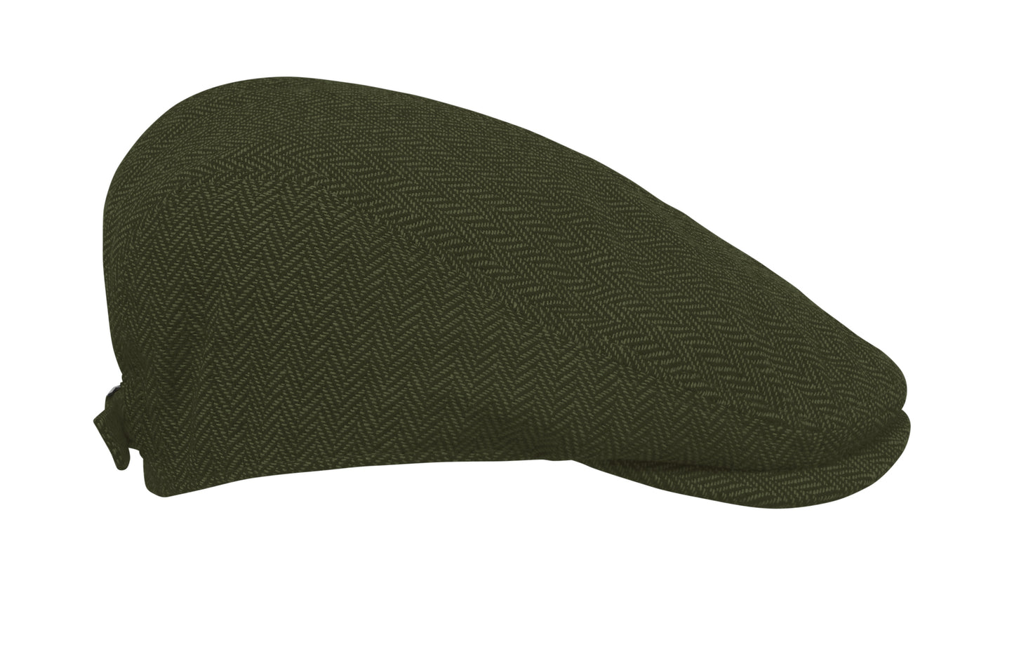 Flache Newsboy-Kappe aus meliertem 335 g/m² Polyester mit Metallverschluss.