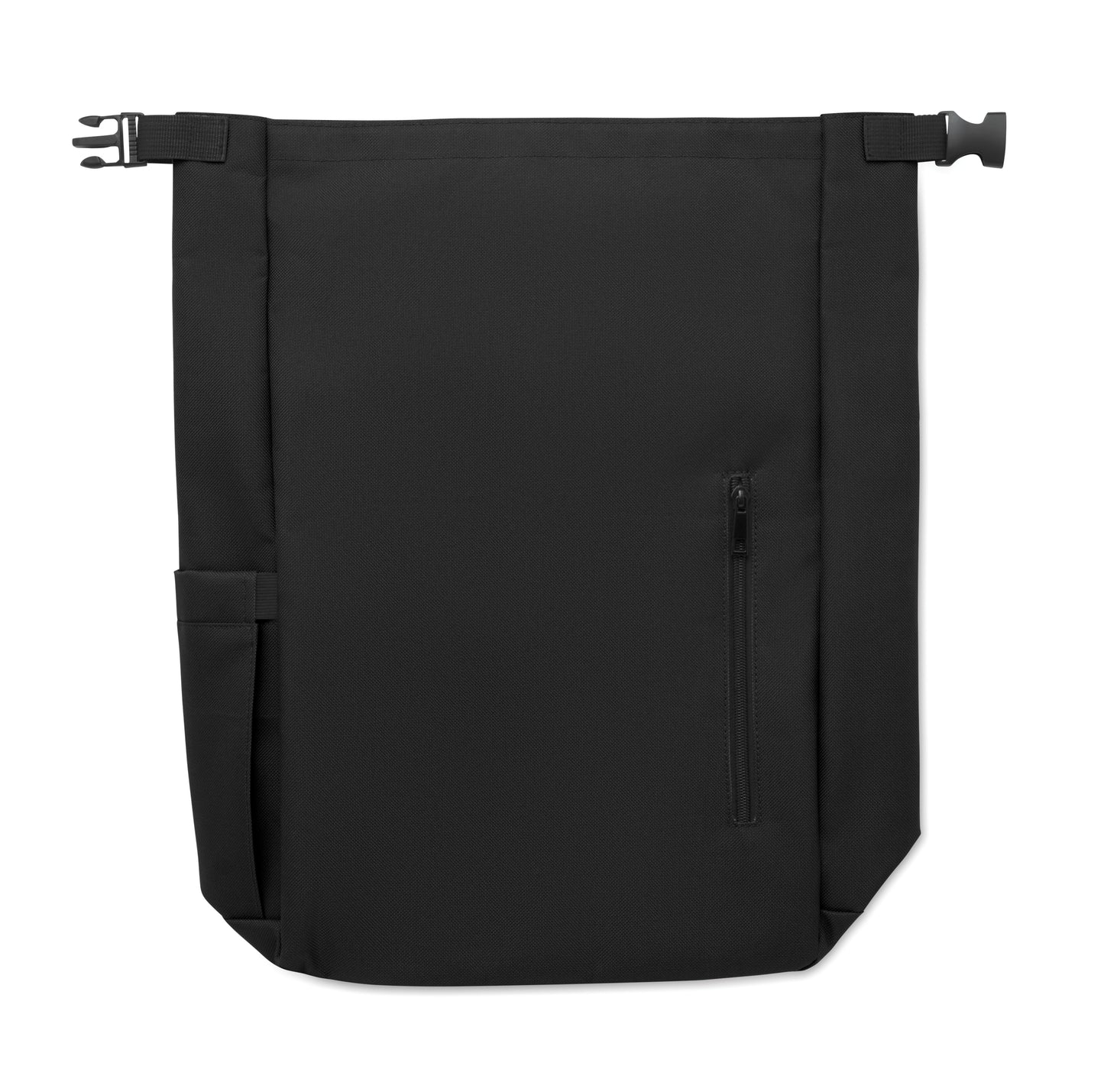 15'' Rolltop-Laptop-Rucksack aus 600D RPET-Polyester mit gepolstertem 210D RPET-Futter. Fronttasche mit Reißverschluss