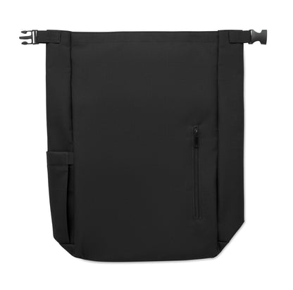 15'' Rolltop-Laptop-Rucksack aus 600D RPET-Polyester mit gepolstertem 210D RPET-Futter. Fronttasche mit Reißverschluss