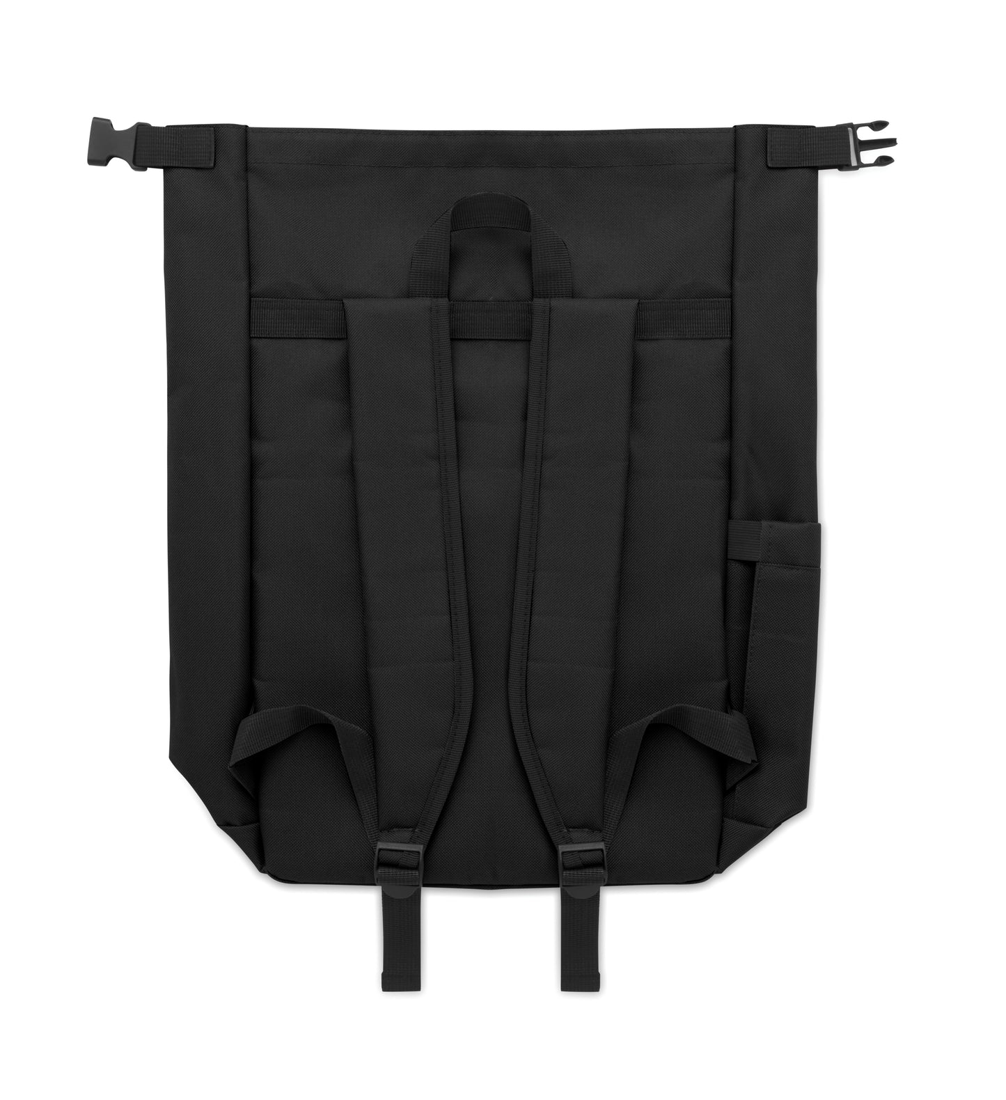 15'' Rolltop-Laptop-Rucksack aus 600D RPET-Polyester mit gepolstertem 210D RPET-Futter. Fronttasche mit Reißverschluss