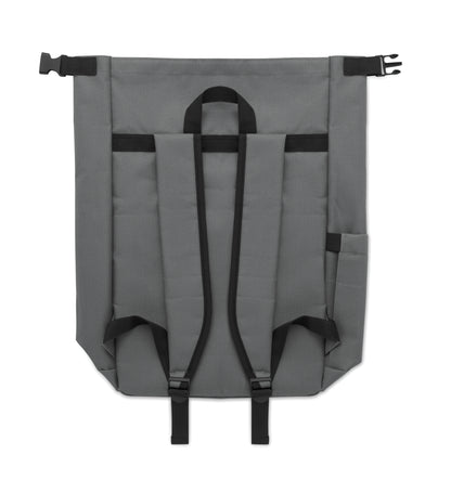 15'' Rolltop-Laptop-Rucksack aus 600D RPET-Polyester mit gepolstertem 210D RPET-Futter. Fronttasche mit Reißverschluss