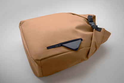 15'' Rolltop-Laptop-Rucksack aus 600D RPET-Polyester mit gepolstertem 210D RPET-Futter. Fronttasche mit Reißverschluss