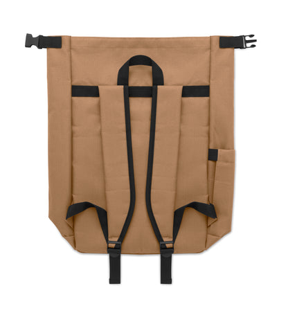 15'' Rolltop-Laptop-Rucksack aus 600D RPET-Polyester mit gepolstertem 210D RPET-Futter. Fronttasche mit Reißverschluss