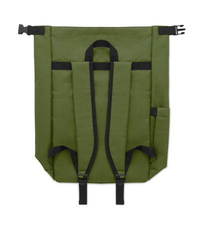 15'' Rolltop-Laptop-Rucksack aus 600D RPET-Polyester mit gepolstertem 210D RPET-Futter. Fronttasche mit Reißverschluss