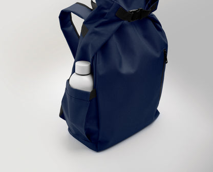 15'' Rolltop-Laptop-Rucksack aus 600D RPET-Polyester mit gepolstertem 210D RPET-Futter. Fronttasche mit Reißverschluss