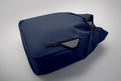 15'' Rolltop-Laptop-Rucksack aus 600D RPET-Polyester mit gepolstertem 210D RPET-Futter. Fronttasche mit Reißverschluss