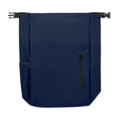 15'' Rolltop-Laptop-Rucksack aus 600D RPET-Polyester mit gepolstertem 210D RPET-Futter. Fronttasche mit Reißverschluss