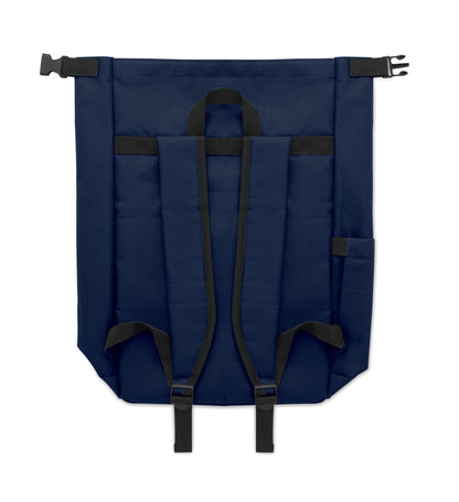 15'' Rolltop-Laptop-Rucksack aus 600D RPET-Polyester mit gepolstertem 210D RPET-Futter. Fronttasche mit Reißverschluss